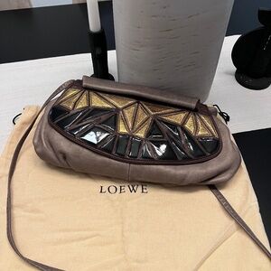 1. Vintage Loewe Metallic Leather Crossbody bag with reversible flap